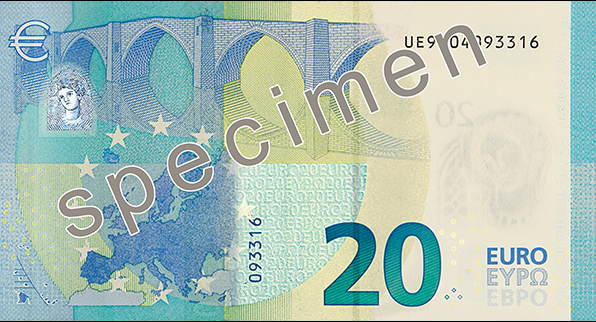 20 Euro Banknote Rückansicht