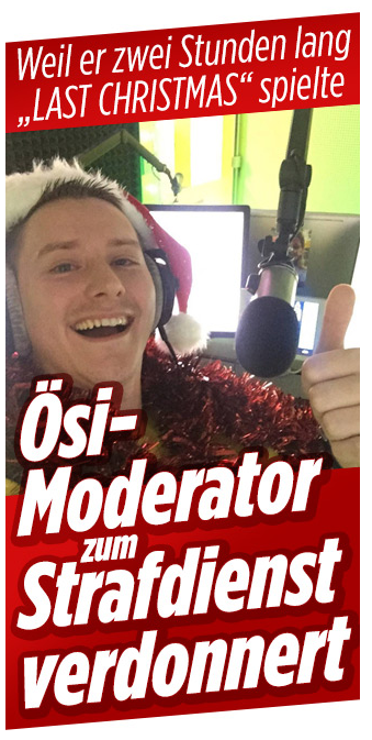 Radio DJ Joe Kohlhofer spielte zwei Stunden lang „Last Christmas“  Dafür gibt s Stafdienst .png