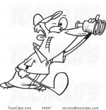 cartoon-black-and-white-line-drawing-of-a-golfer-using-binoculars-by-ron-leishman-4897.jpg