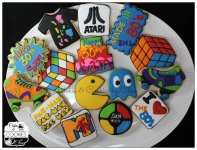 80's Theme Cookies, Rubik's Cube, Pack-Man, Simon Says, ATARI by Cakes & Cookies by Clau.jpg