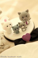 cat and kitty Wedding Cake Topper ---for the couple only---k858.jpg